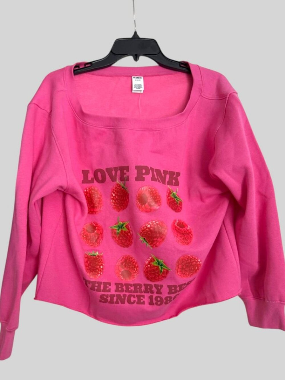 NWT PINK CAMPUS FLEECE™ RIB OFF-THE-SHOULDER SWEATSHIRT SIZE M - Picture 5 of 5